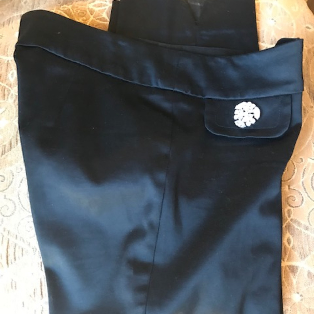 Trina Turk Black Metalic Wide Leg Cropped Pants - Picture 1 of 4
